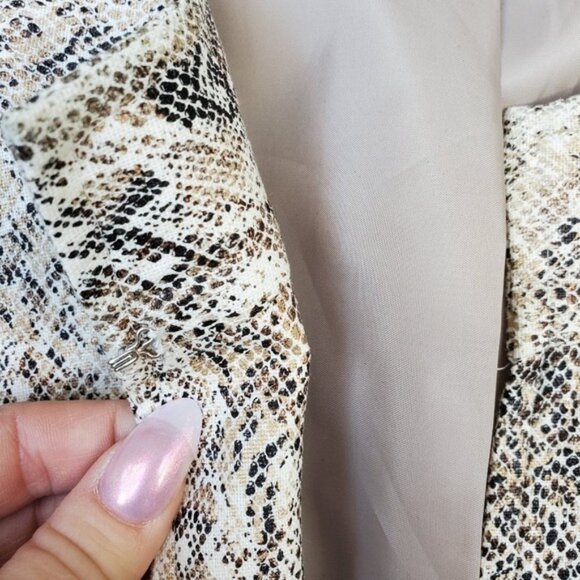 Snakeprint Blazer Linen Blend Pockets!  Size XL - Picture 7 of 14
